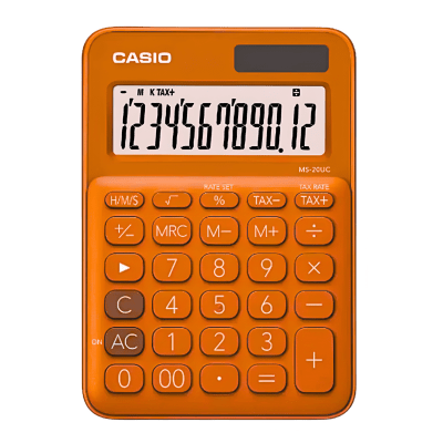 Calculadora Casio escritorio naranjo MS-20UC-RG1
