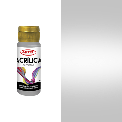 acrilico artel 60ml plata metalico 9951