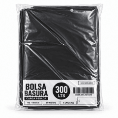 Bolsa Basura 60mic Negro 110x150cm 5u