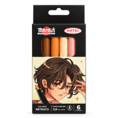 Marcador Artel Manga Brush 6u COLORES RETRATO