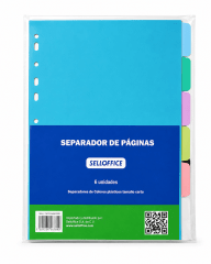Separador Plastico Selloffice Oficio 6u pastel