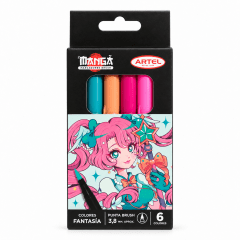 Marcador Artel Manga Brush 6u COLORES FANTASIA