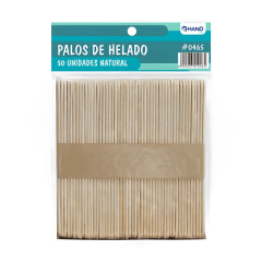 Palos Helado Hand 50u Natural 0465