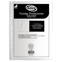 Fundas Adix Cristal Oficio 10u A110002