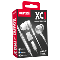 Audífonos Maxell Tipo C + Adapt USB EB-XC1 Blanco