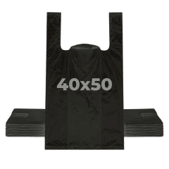 Bolsa Camiseta Negra Botilleria 40x50cm 100u