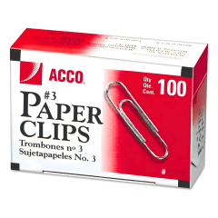 Clips Acco metalico redondo 33mm 100u 27670