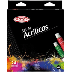 set acrilico artel 24col pomo 12ml
