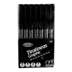 Set Tiralíneas Artel 7u graphic Black 20610030