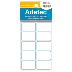 Etiquetas Adetec 25x40mm 100U 121