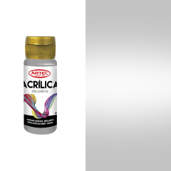 acrilico artel 60ml plata metalico 995