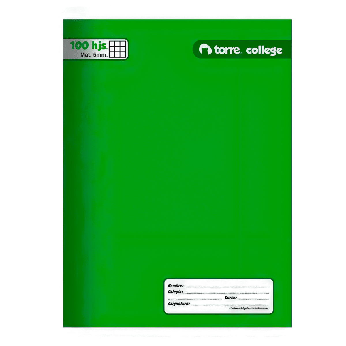 Cuad College Torre Liso 100h 5mm 262415