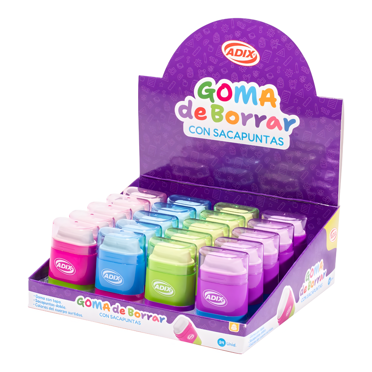 Sacapuntas Adix doble c/dp. - Goma A5040313