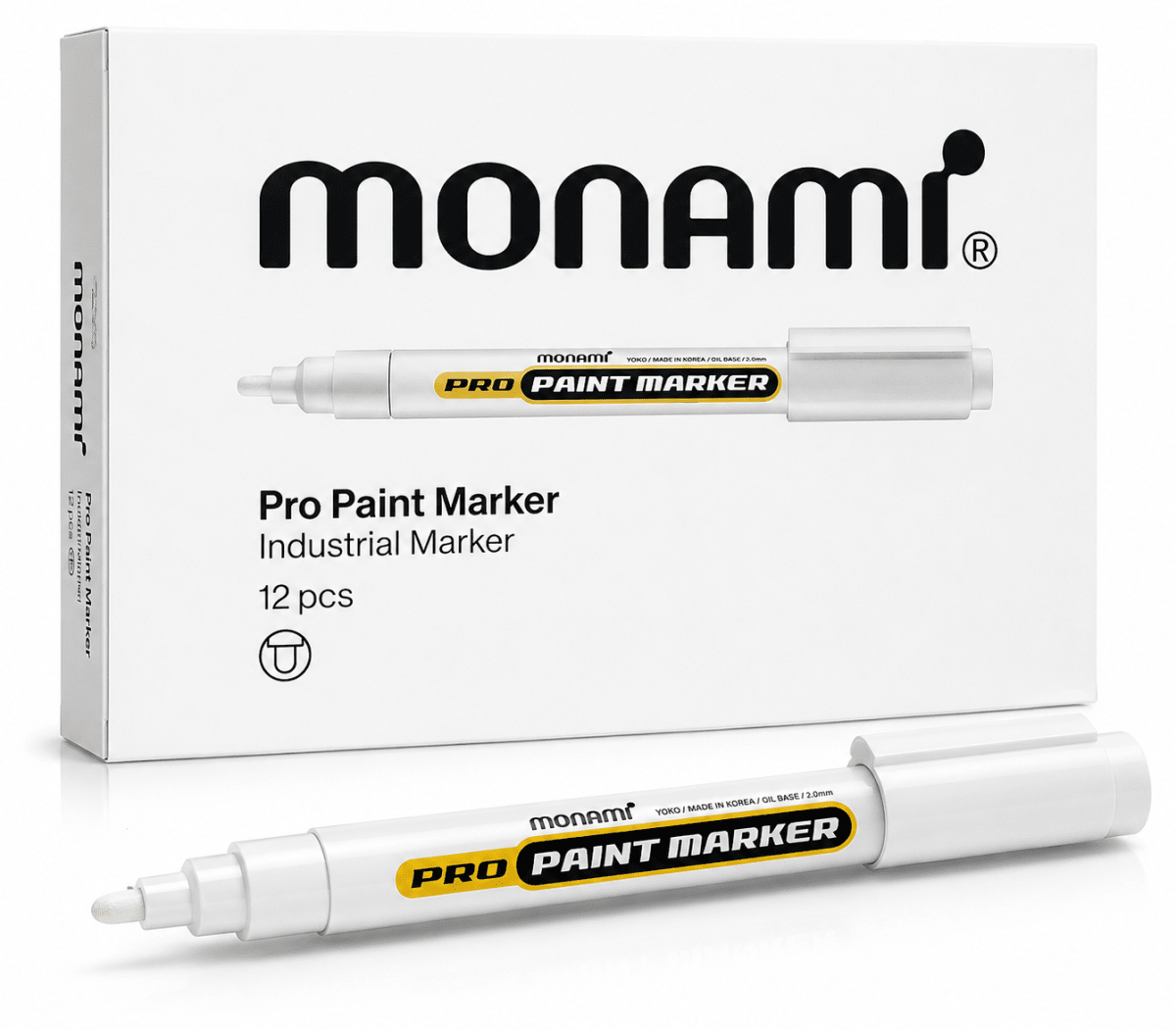Marcador Monami Oleo 2mm Blanco2
