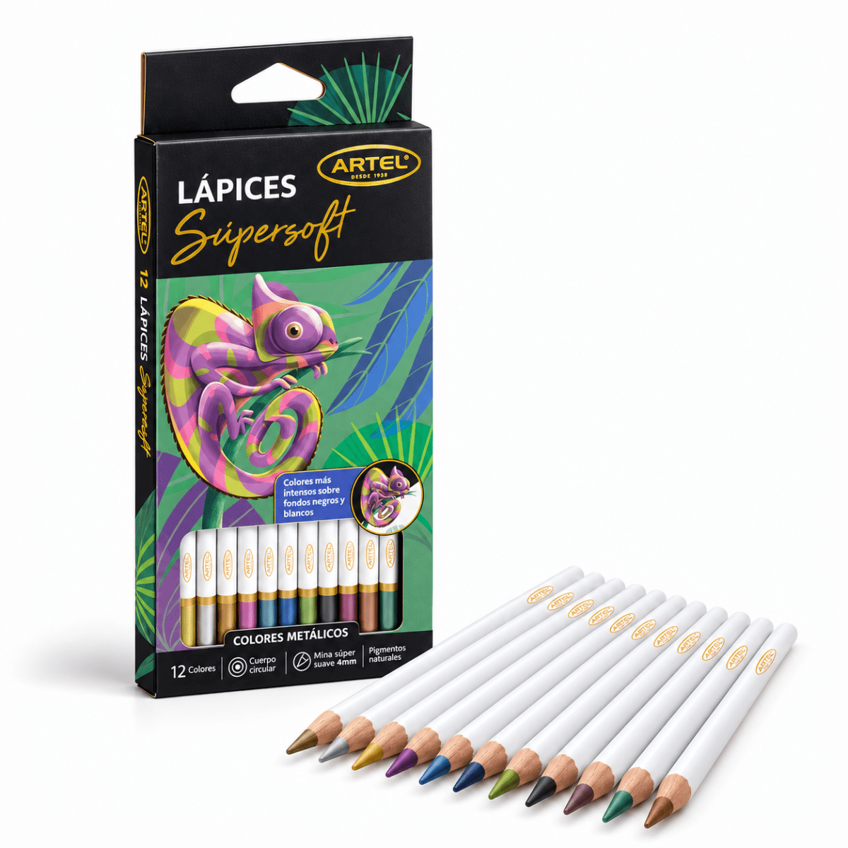 Lapiz Artel Supersoft 12col METALICOS3