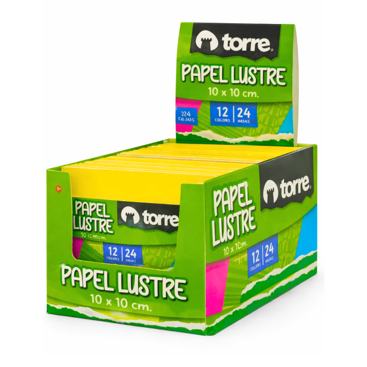 Papel Lustre Torre 10x10cm 24h 178793