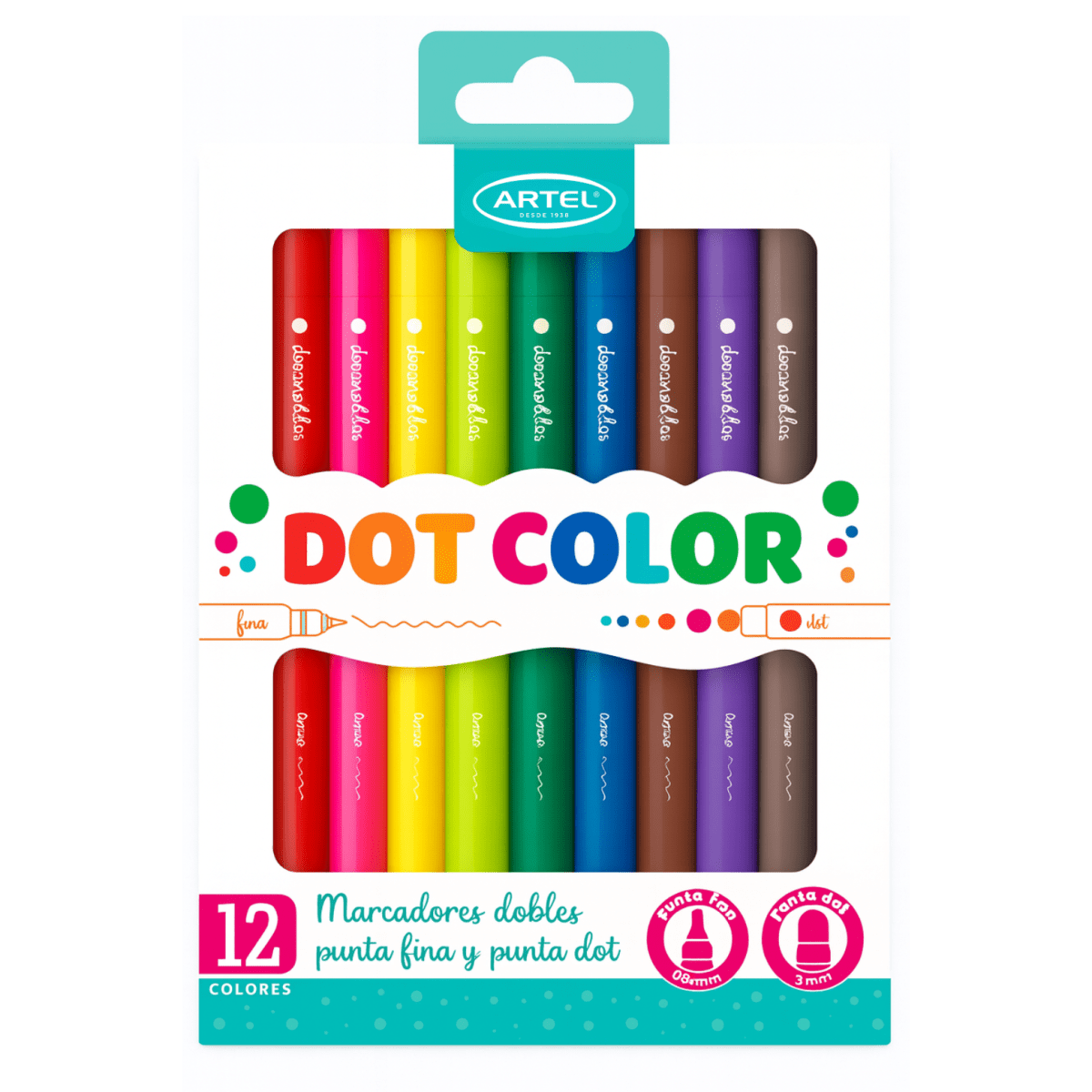 Marcador Artel Dot Color Doblepunta 12col 20700024 0