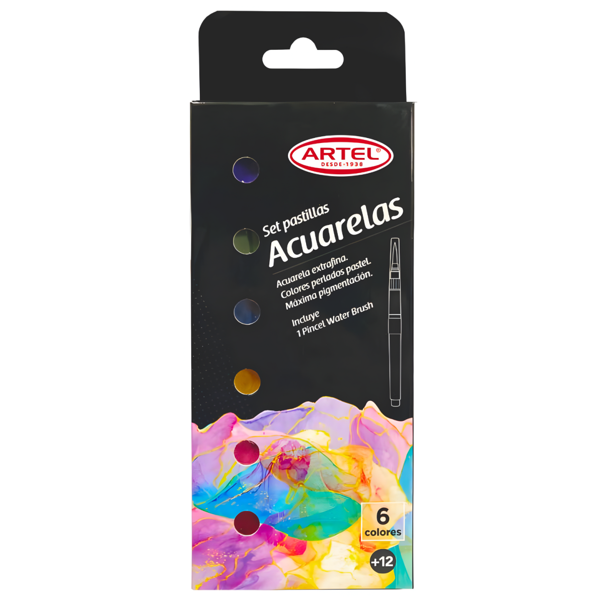 Set Acuarela Artel Perlados Pastel 6col 20702910 0