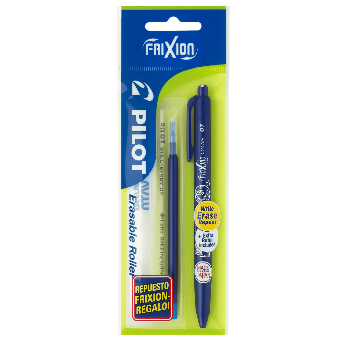 Bl. Lapiz Pilot Frixion Clicker 07 Azul + Rep. BLRTFR7L­R26 0