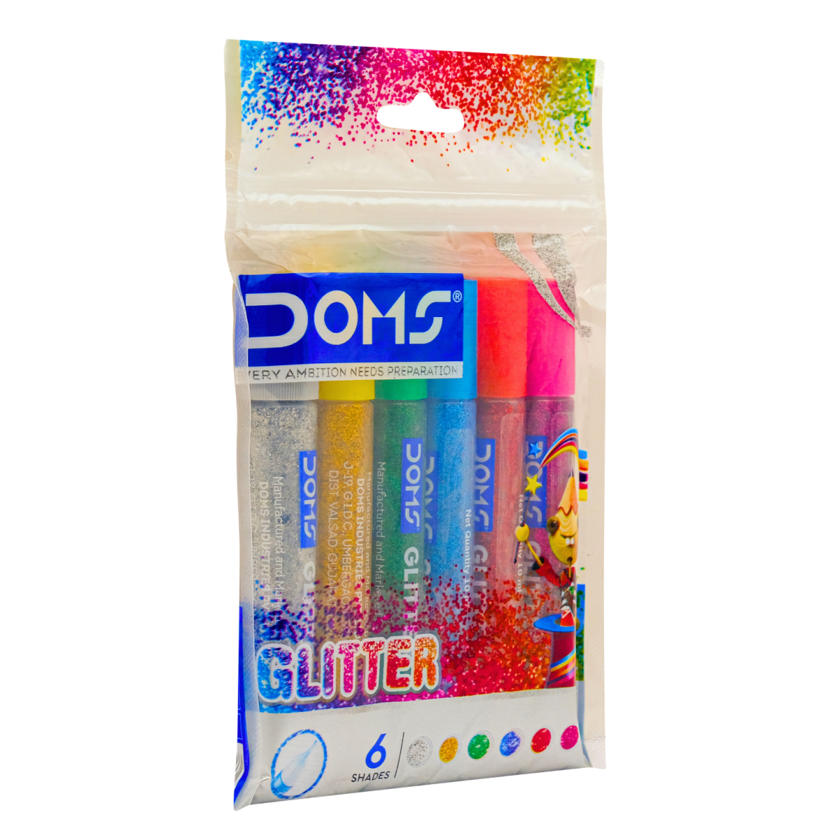Bl. Adhesivo Doms Deco Glitters 10ml 6u 86562