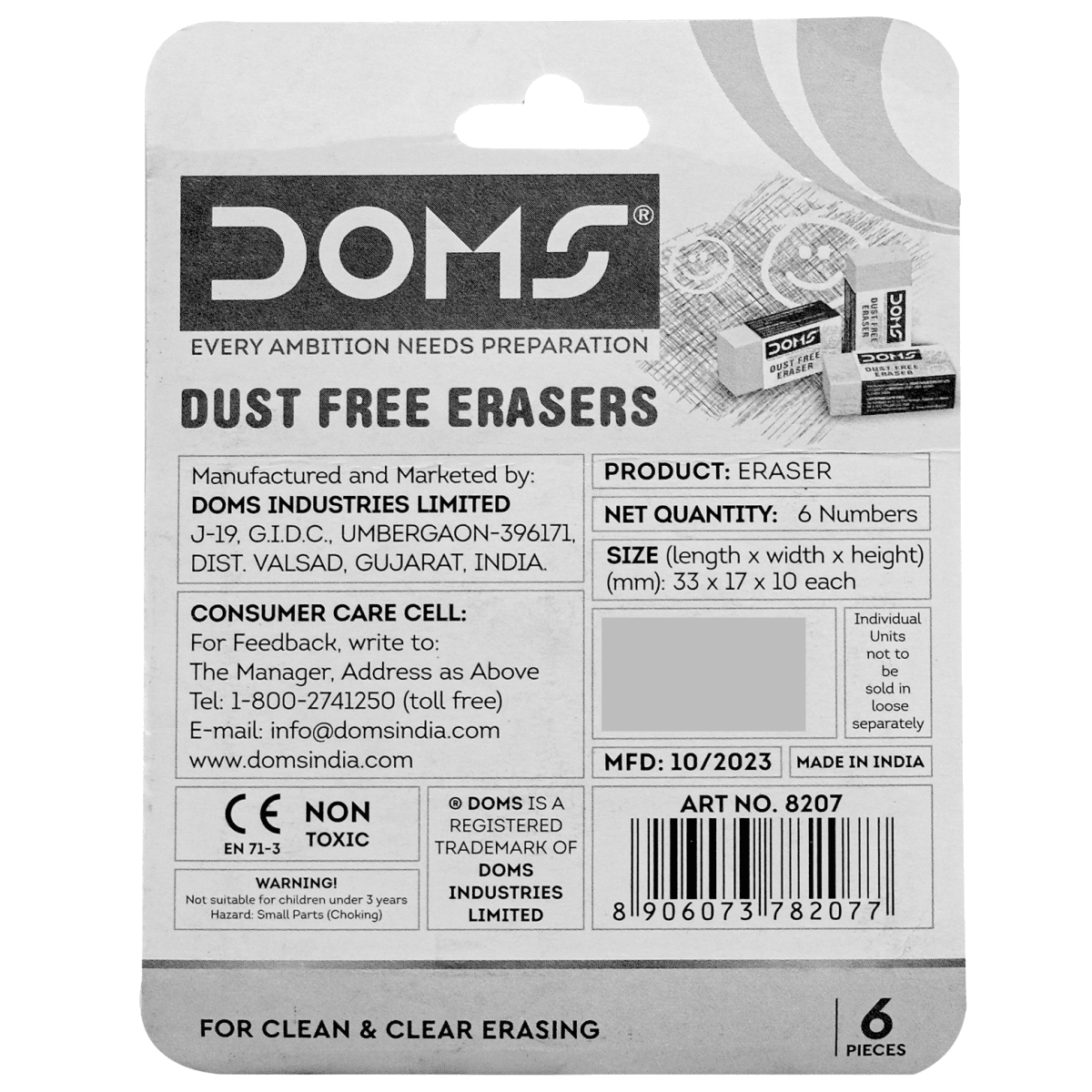 Goma Doms Plastica MINI 6u 82072