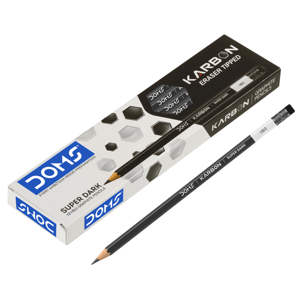 Lapiz Grafito Doms Hexa Karbon C/Goma 12u 0