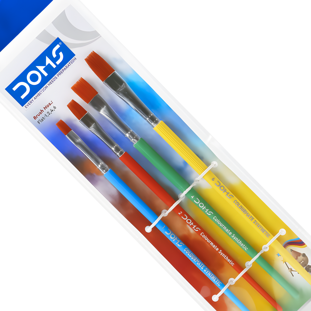 Bl. Set Pinceles Doms Planos 4u - N° 1,2,4,6 - 83402