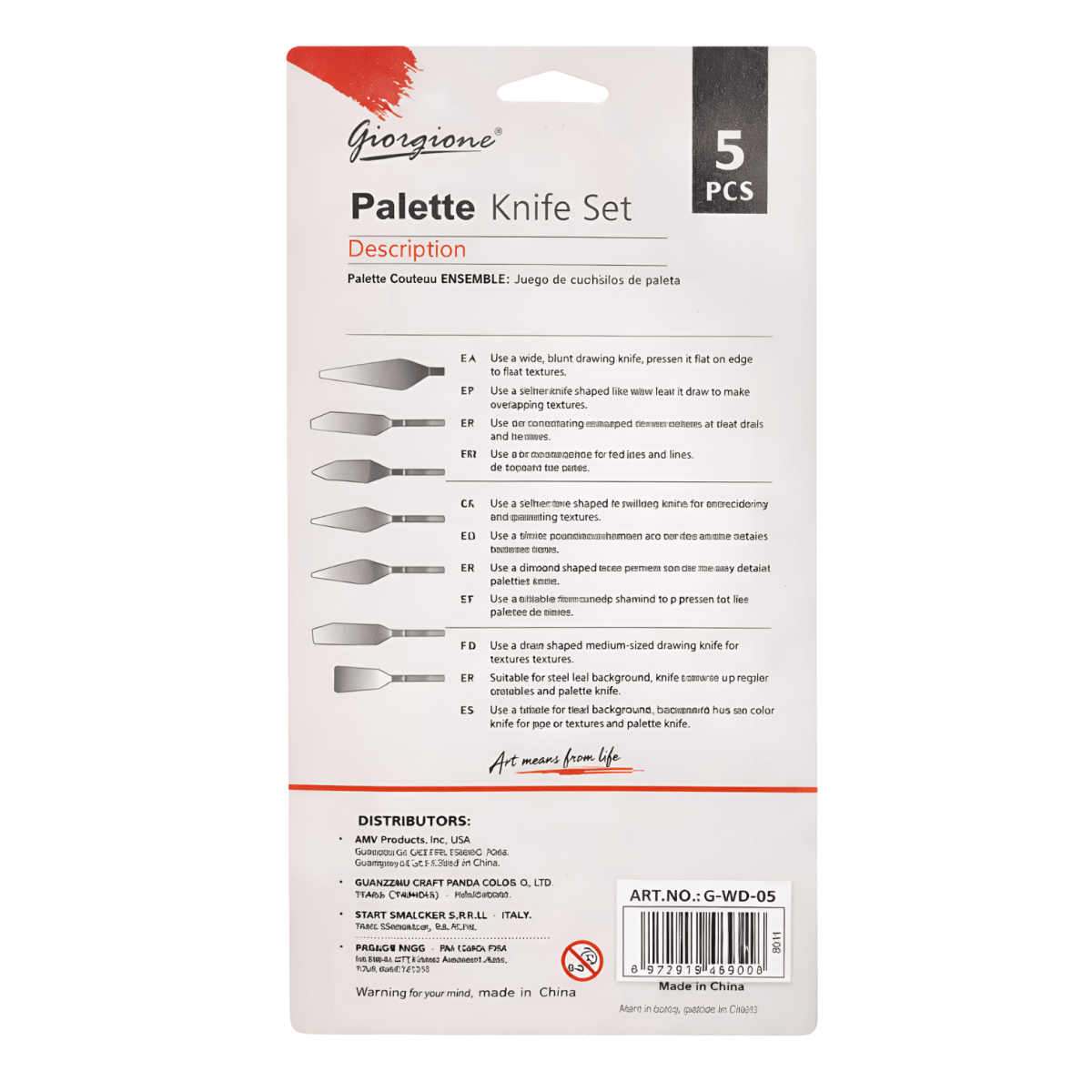 Estecas Giorgione 5u Paletas G-WD-052