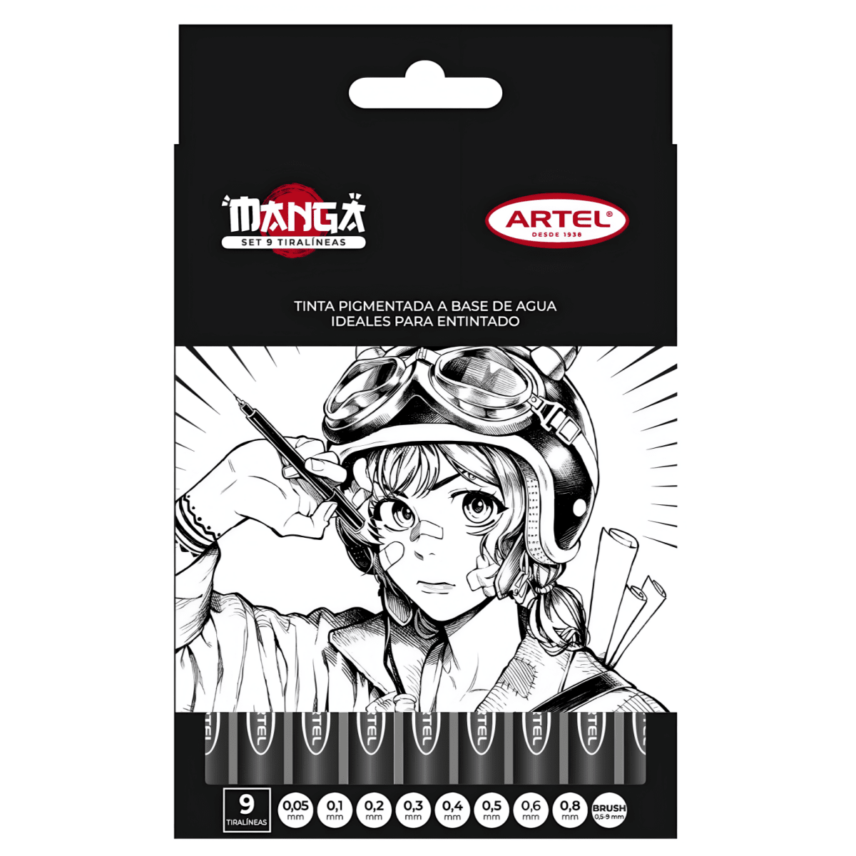 Set Tiralíneas Artel Manga 9U Black 21640512 0
