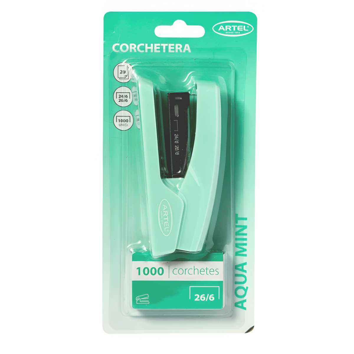 Bl. Corchetera Artel + Corchetes 26/6 Pastel C/S 27790022 1
