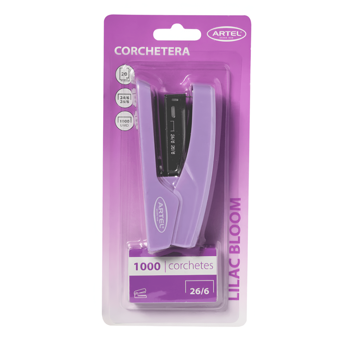 Bl. Corchetera Artel + Corchetes 26/6 Pastel C/S 277900221