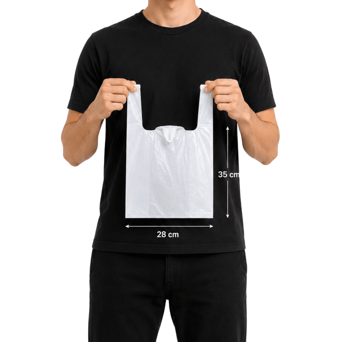 Bolsa Camiseta Blanca 28x35cm 100u3