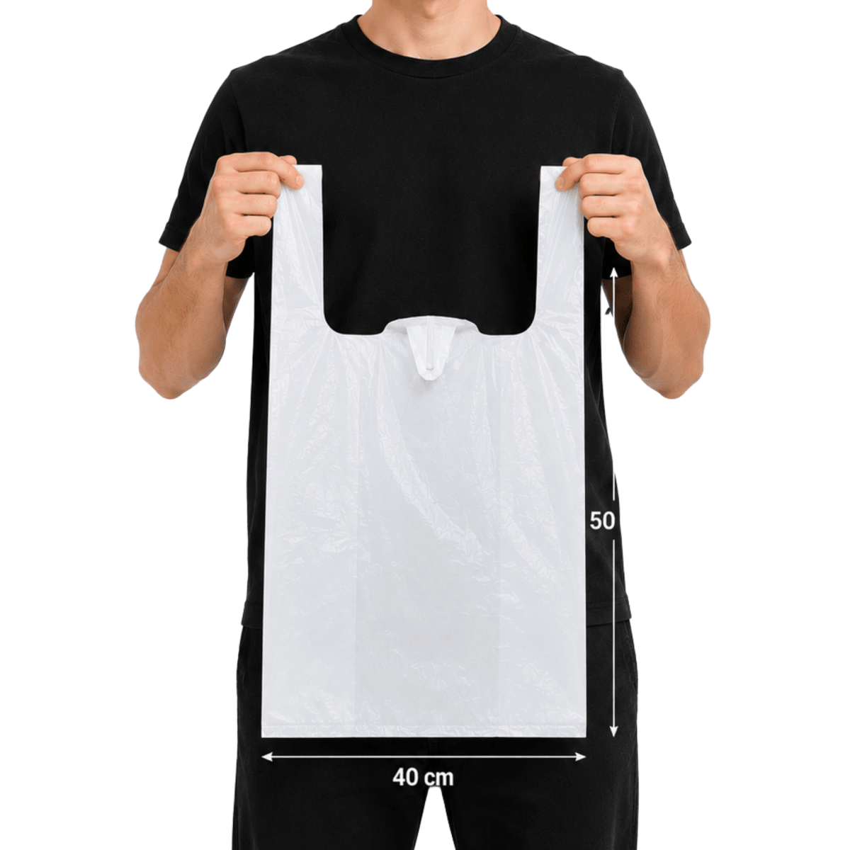 Bolsa Camiseta Blanca 40x50cm 100u3