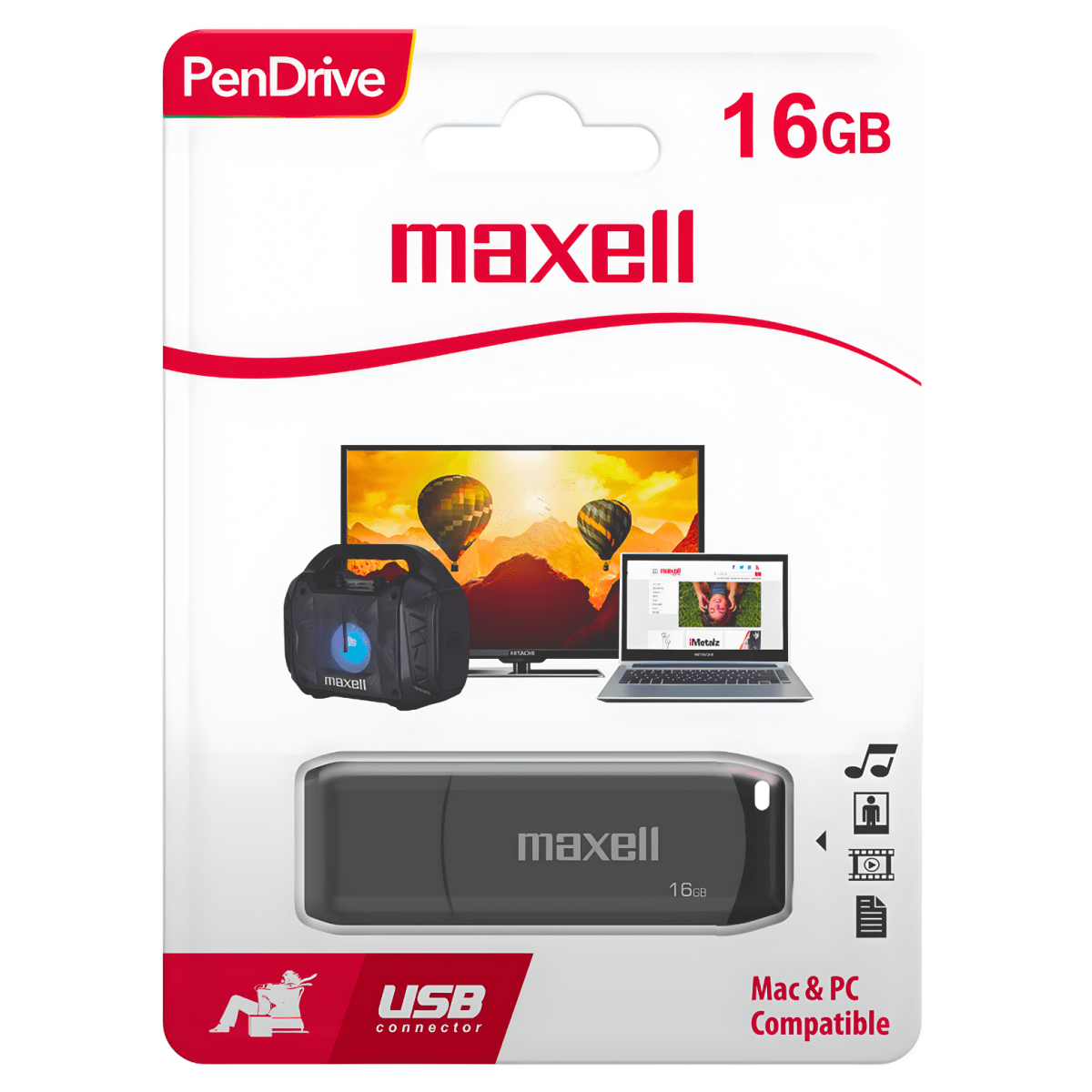 Pendrive Maxell USBPD SIL 16GB Negro 0