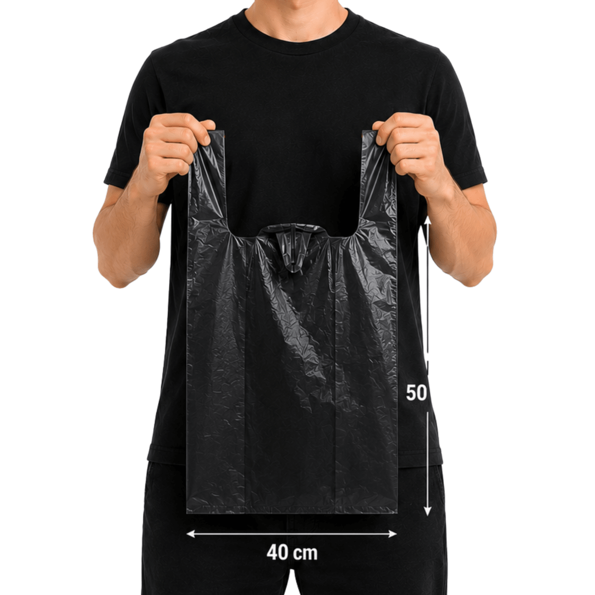 Bolsa Camiseta Negra Botilleria 40x50cm 100u3