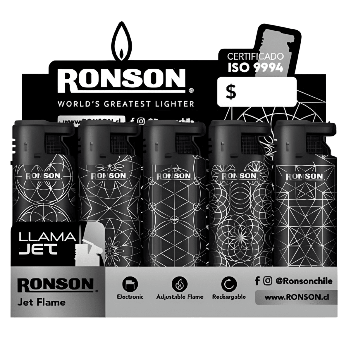 Encendedor Ronson Jet flame silver 15u RXHD58/8590 0