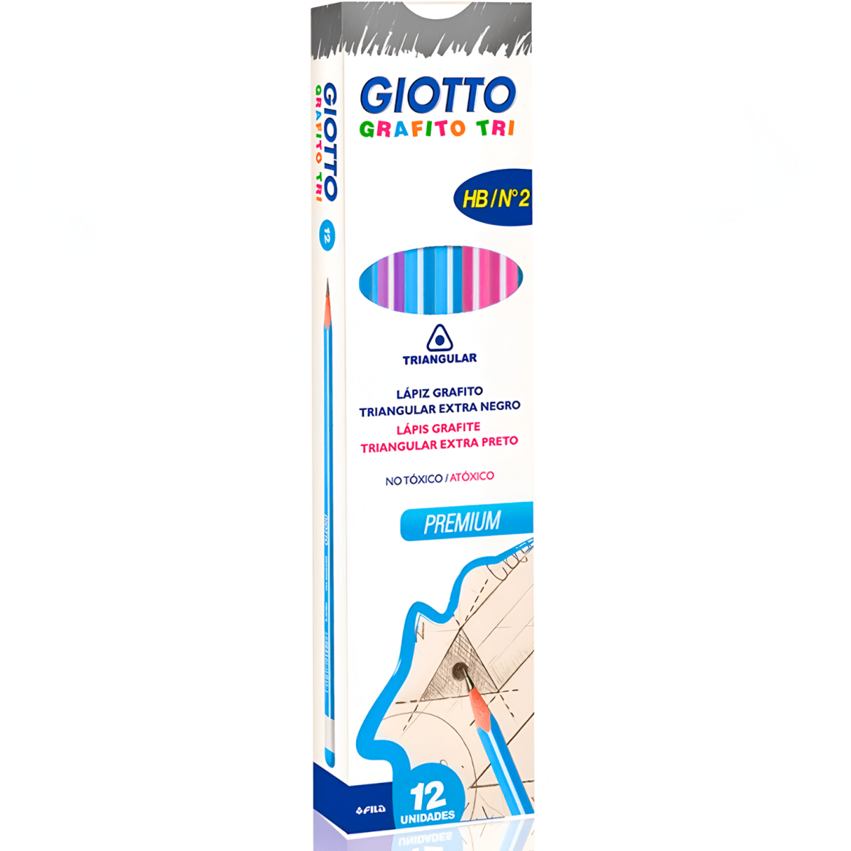Lapiz Grafito Giotto Tri S/Goma 12u1