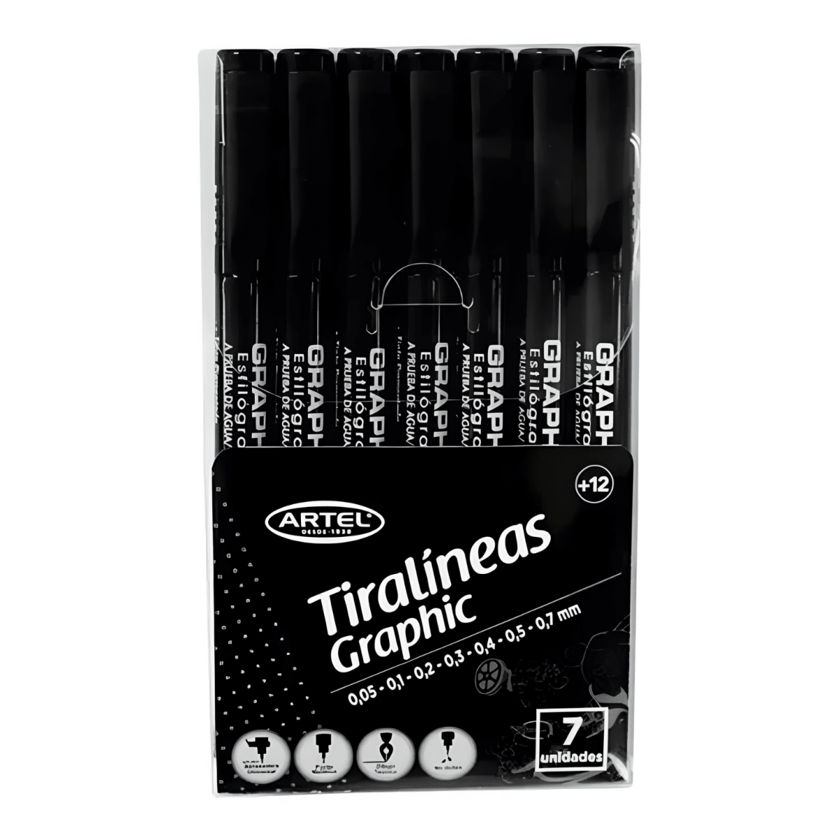 Set Tiralíneas Artel 7u graphic Black 20610030 0