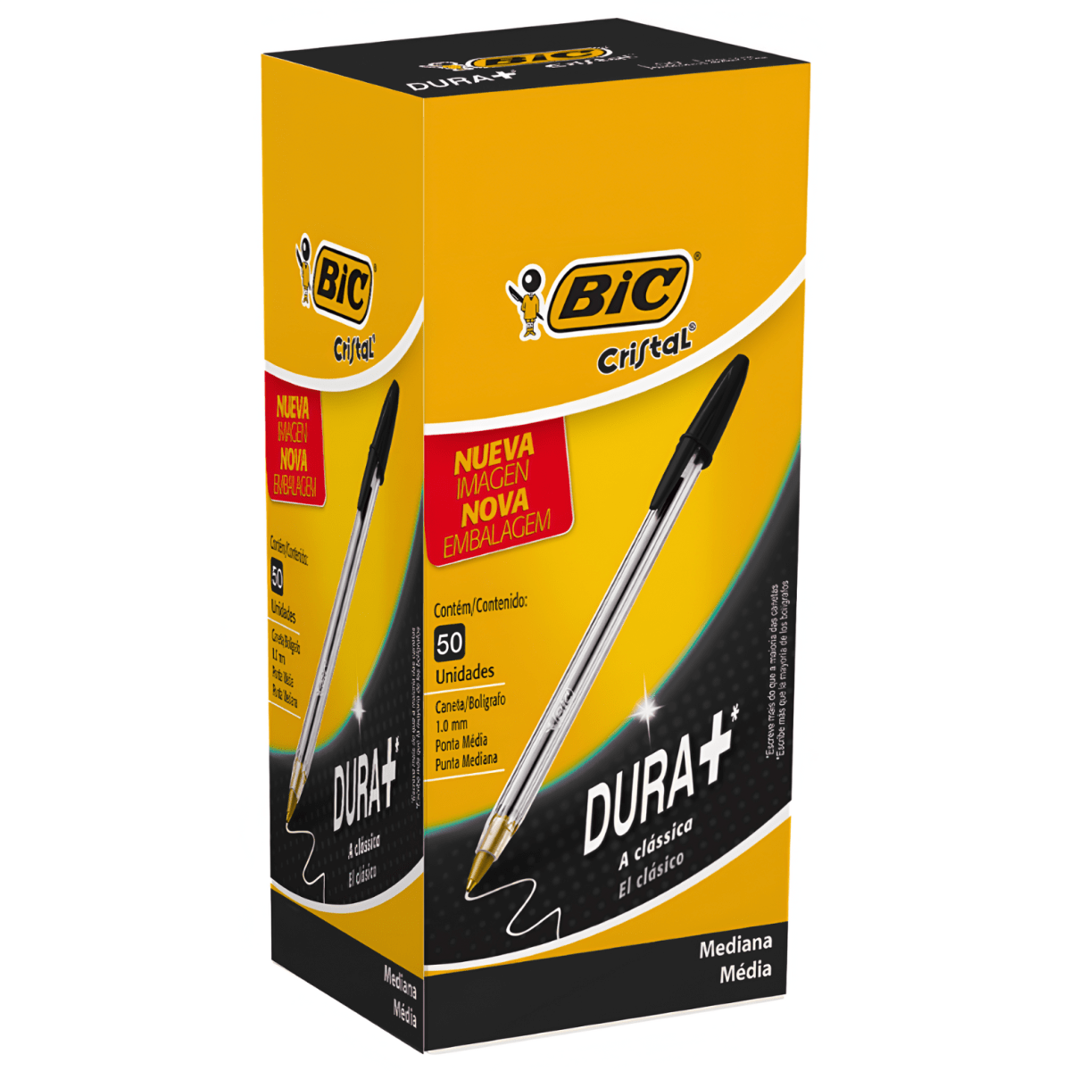Lapiz Bic cristal medio Negro2