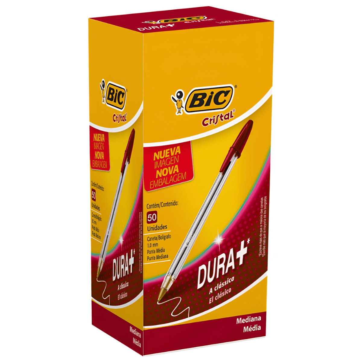 Lapiz Bic cristal medio Rojo2