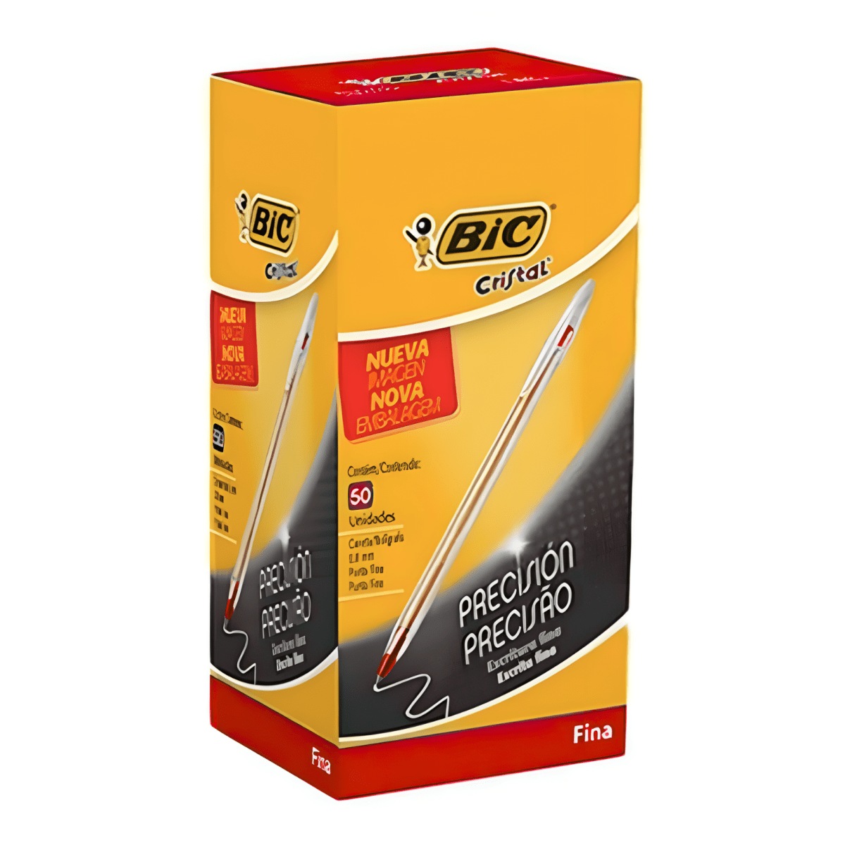 Lapiz Bic Fino Cristal Rojo1