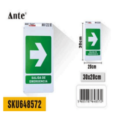 SENALETICA SALIDA DE EMERGENCIA 20x30cm 5605787648572