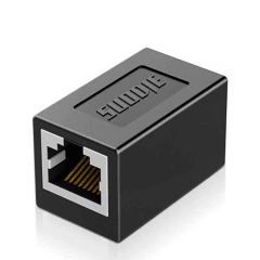 Conector cable red RJ45 adaptador hembra de doble cabezal Metal