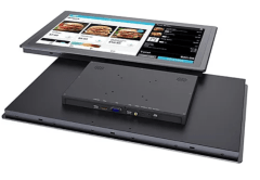 MONITOR TOUCH METALICA 24 ,VGA+HDMI,iai tech(Fuente+Cable poder+Usb+Bace metal+Cable VGA)