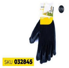 GUANTES DE TRABAJO NEGRO ALGODON POLIESTER 10