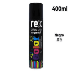 REX PINTURA SPRAY GENERAL,NEGRO BRILLANTE,400 MLX 6