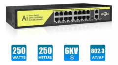 POE SWITCH 250W IAITECH 2GE 1000M+16 FE 100M POE,DC52V4.8A