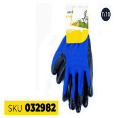 GUANTES DE TRABAJO POLIESTER AZUL-NEGRO 10