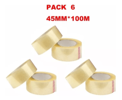Cintas De Embalaje Pack 6 Unidades Transparente 100mts