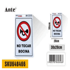 SENALETICANO TOCAR BOCINA 20x30cm